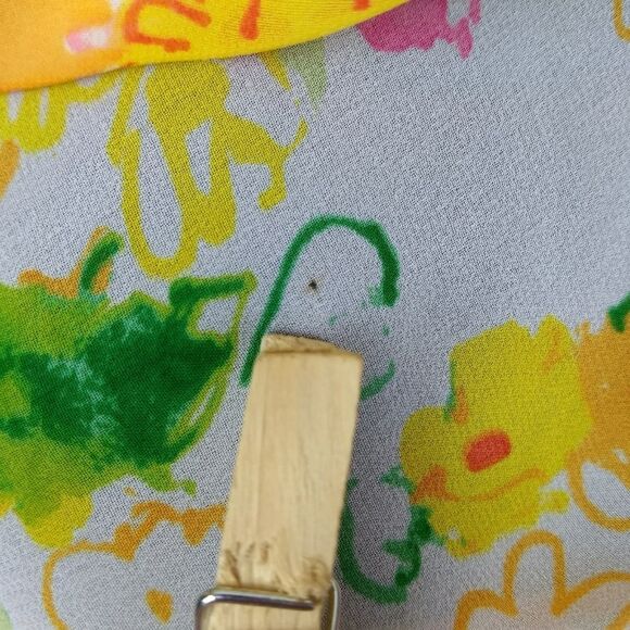 Tommy sheer floral drawstring waist top XL - Picture 7 of 10